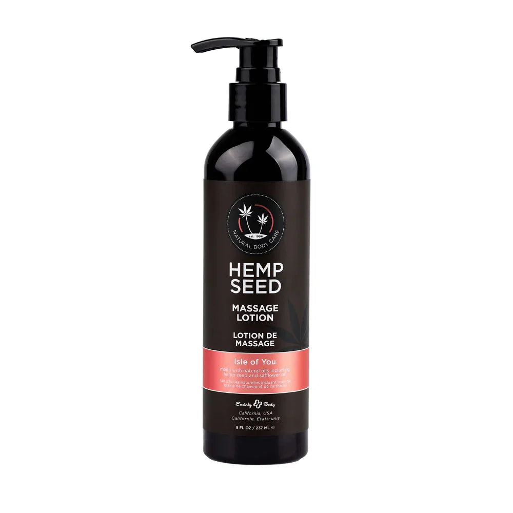 Hemp Seed Massage Lotion - Isle Of You (Coconut Water, Citrus & Vanilla) Scented - 237 ml Bottle - Take A Peek