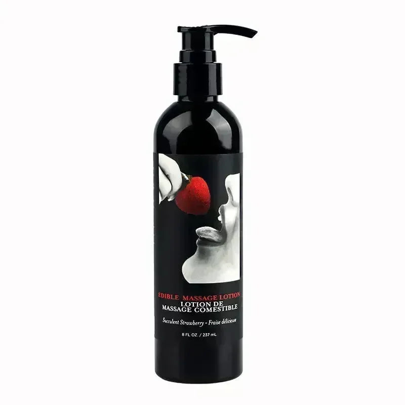 Edible Massage Lotion - Strawberry - Strawberry Flavoured Massage Lotion - 237 ml - Take A Peek