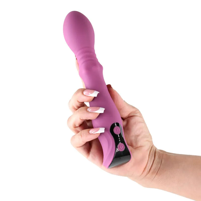 Lust-n-Dreams - Cadence - Blush - 18.2 cm USB Rechargeable Thrusting & Sliding Vibrator - Take A Peek