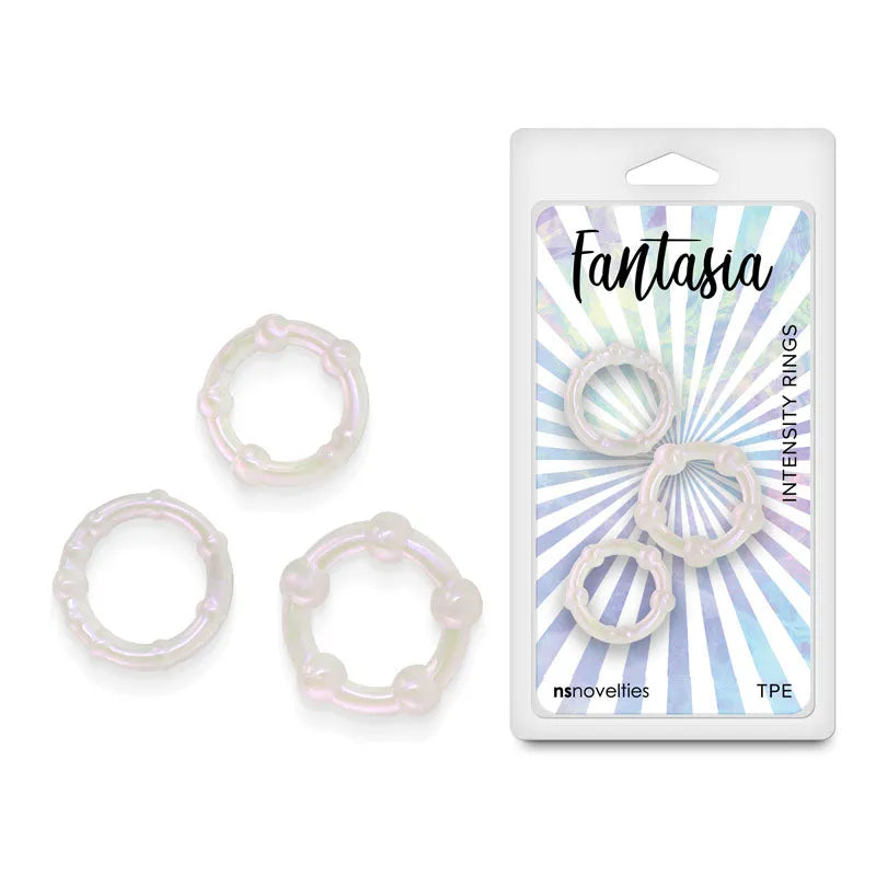 Fantasia - Intensity Rings - Pearl - Pearlescent Beaded Cock Rings - Set of 3 Sizes - Take A Peek