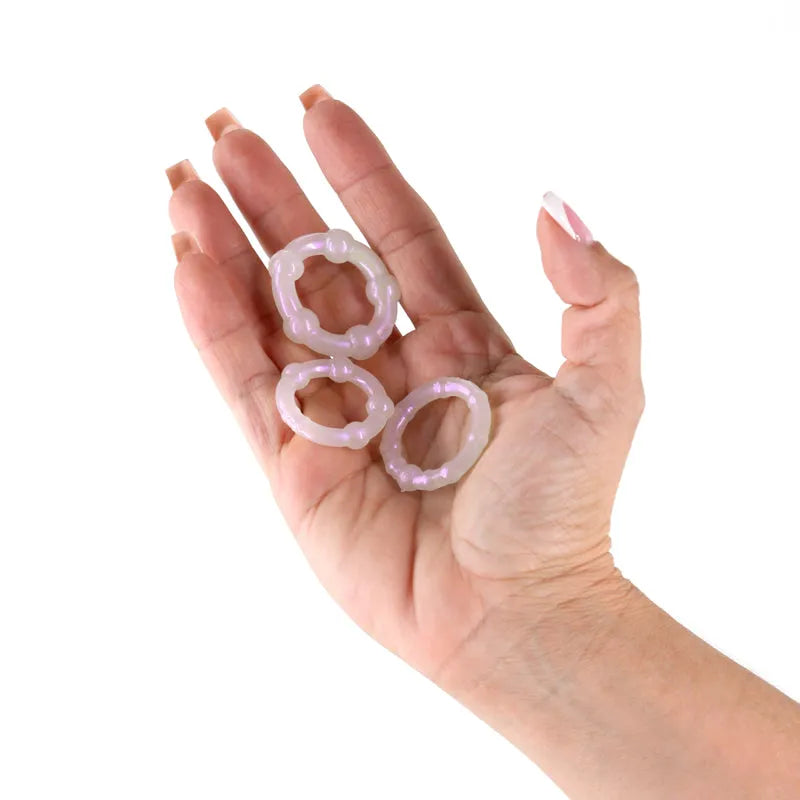 Fantasia - Intensity Rings - Pearl - Pearlescent Beaded Cock Rings - Set of 3 Sizes - Take A Peek
