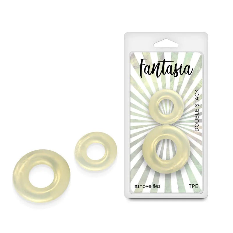 Fantasia - Double Stack - Amber - Amber Cock Rings - Set of 2 Sizes - Take A Peek
