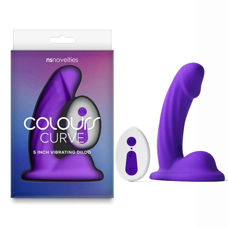Colours Curve - Vibrating 5'' Dildo - - 12.6 cm USB Rechargeable Vibrating Dildo with Wireless Remote - Take A Peek