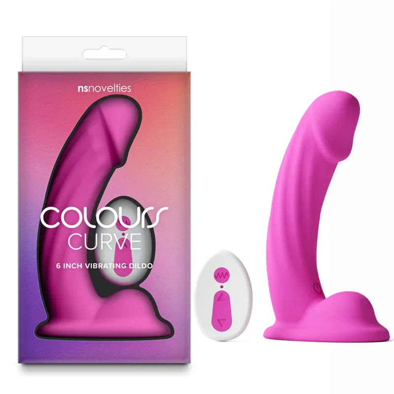 Colours Curve - Vibrating 6'' Dildo - - 16.4 cm USB Rechargeable Vibrating Dildo with Wireless Remote - Take A Peek