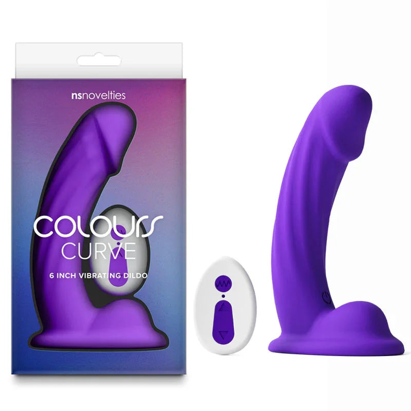 Colours Curve - Vibrating 6'' Dildo - - 16.4 cm USB Rechargeable Vibrating Dildo with Wireless Remote - Take A Peek