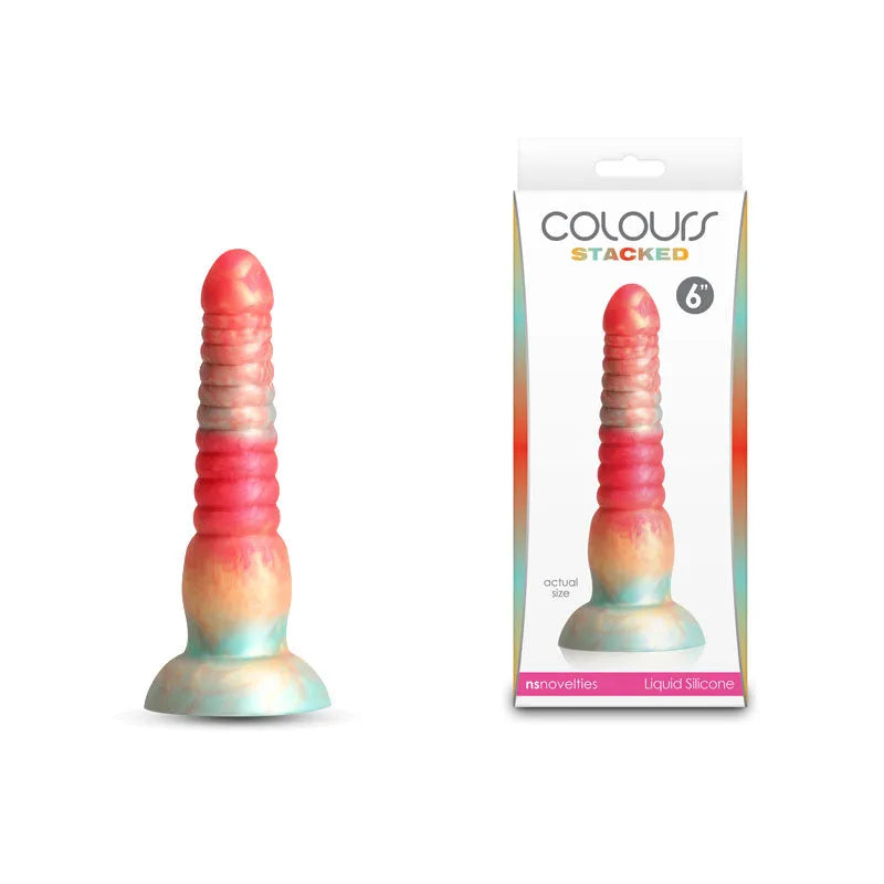 Colours Stacked - 6'' Dildo - Red/Gold - Red/Gold 16 cm Fantasy Dildo - Take A Peek