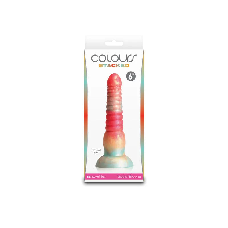 Colours Stacked - 6'' Dildo - Red/Gold - Red/Gold 16 cm Fantasy Dildo - Take A Peek