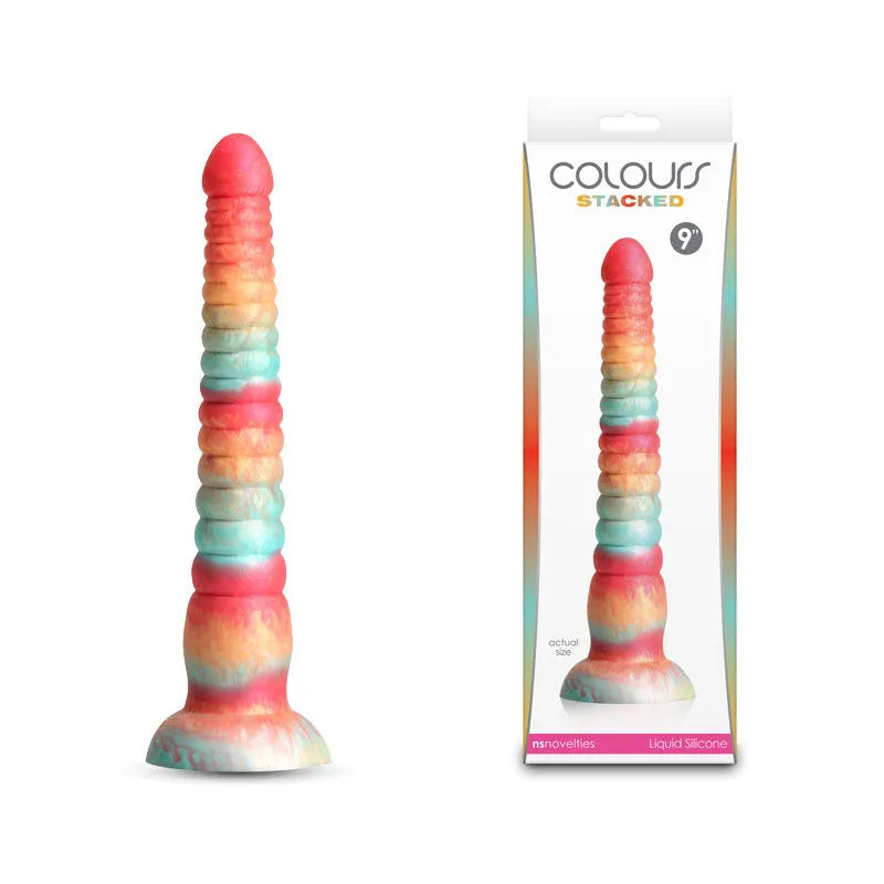 Colours Stacked - 9'' Dildo - Red/Gold - Red/Gold 23 cm Fantasy Dildo - Take A Peek