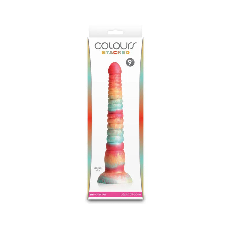 Colours Stacked - 9'' Dildo - Red/Gold - Red/Gold 23 cm Fantasy Dildo - Take A Peek