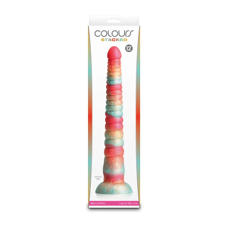 Colours Stacked - 12'' Dildo - Red/Gold - Red/Gold 30.6 cm Fantasy Dildo - Take A Peek