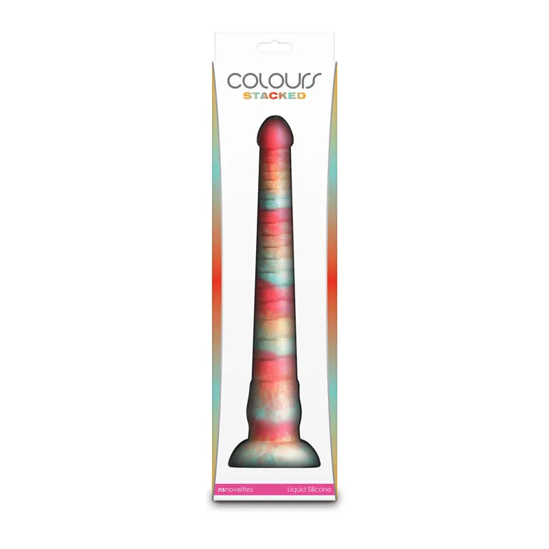 Colours Stacked - 12'' Dildo - Red/Gold - Red/Gold 30.6 cm Fantasy Dildo - Take A Peek