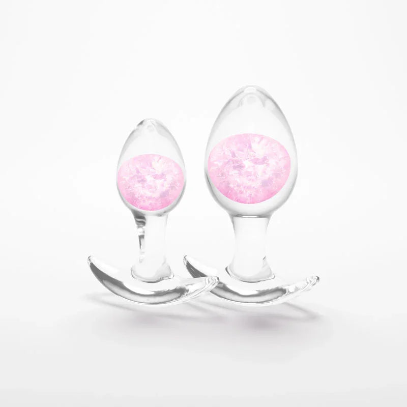 Glams Cosmic 2pc Kit - - Clear/ Butt Plugs - Set of 2 Sizes - Take A Peek