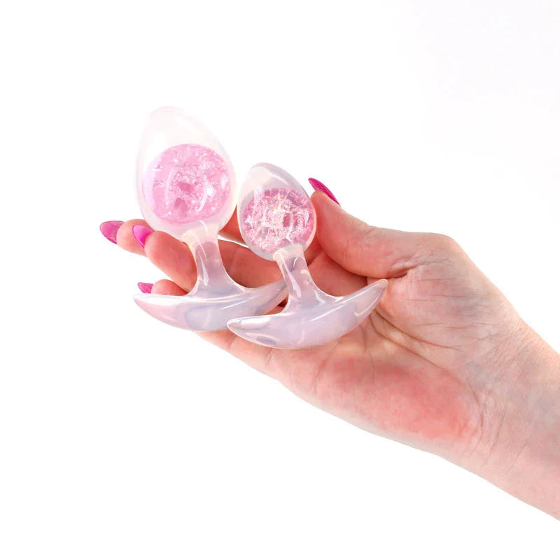 Glams Cosmic 2pc Kit - - Clear/ Butt Plugs - Set of 2 Sizes - Take A Peek