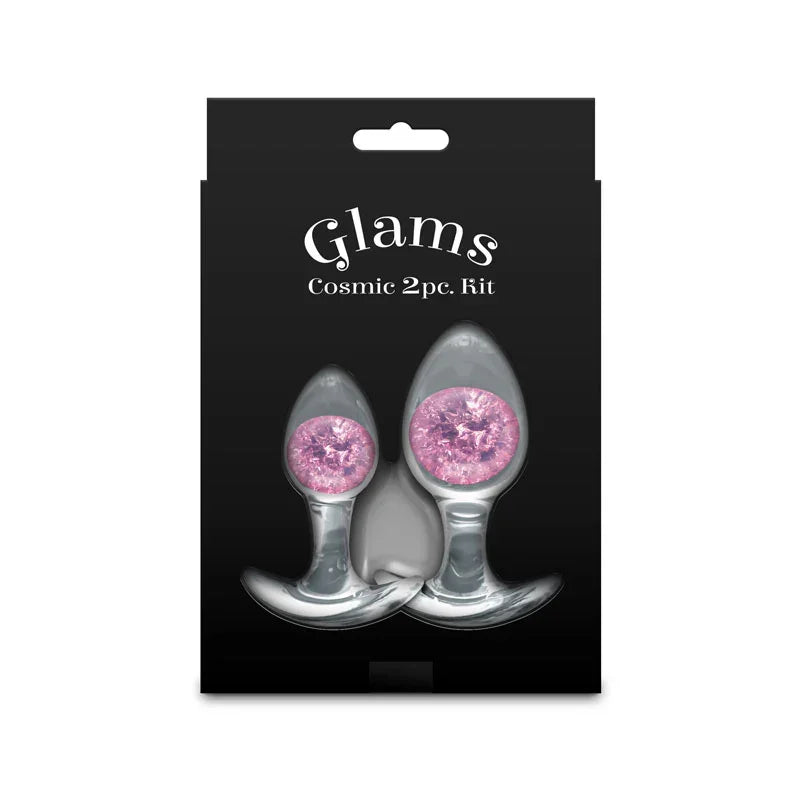 Glams Cosmic 2pc Kit - - Clear/ Butt Plugs - Set of 2 Sizes - Take A Peek