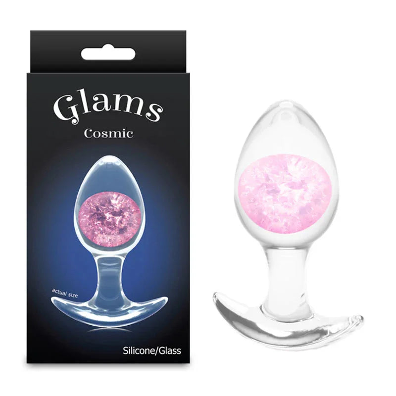 Glams Cosmic - Medium - - Clear/ 9.5 cm Small Butt Plug - Take A Peek