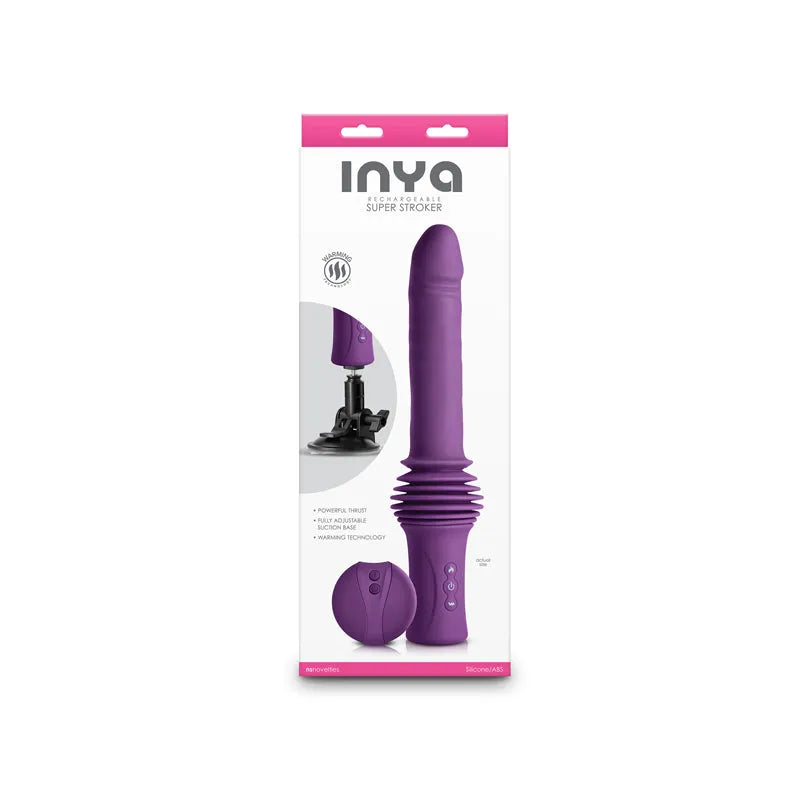 INYA Super Stroker - - 36.8 cm USB Rechargeable Thrusting Vibrator with Remote Control & Stand - Take A Peek