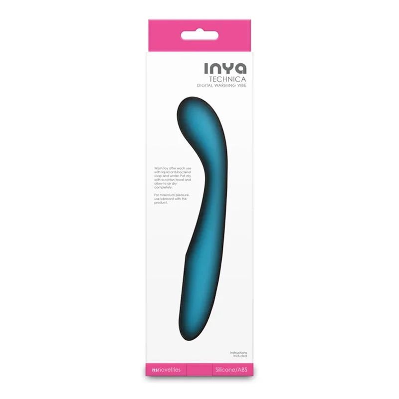 INYA Technica - Teal - Teal 19.2 cm USB Rechargeable Warming Vibrator - Take A Peek
