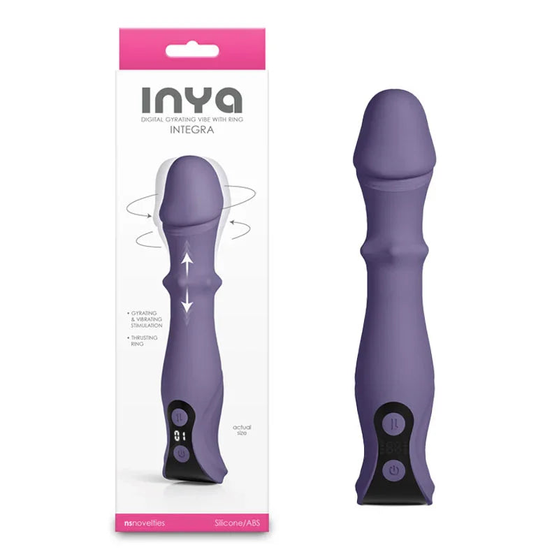 INYA Integra - Gray - Grey 18.2 cm USB Rechargeable Vibrator with Sliding Ring Shaft - Take A Peek
