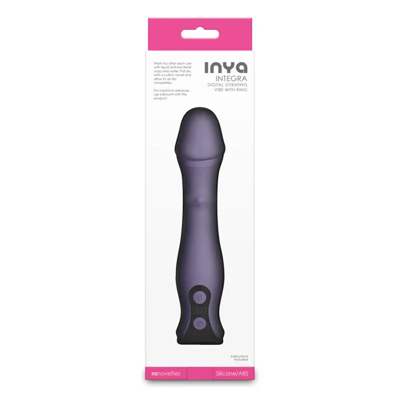 INYA Integra - Gray - Grey 18.2 cm USB Rechargeable Vibrator with Sliding Ring Shaft - Take A Peek