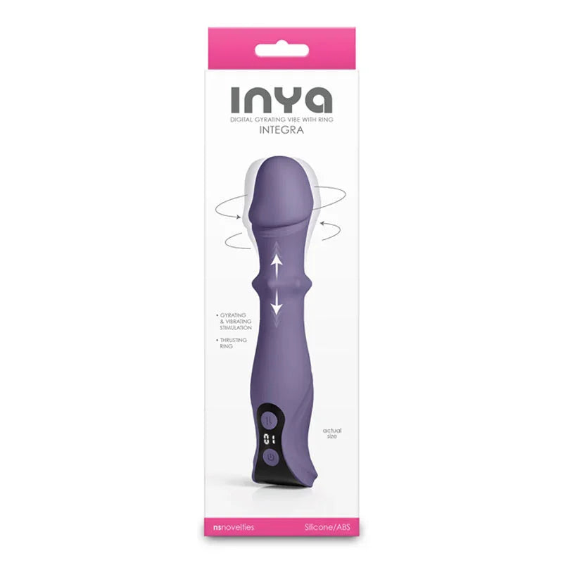 INYA Integra - Gray - Grey 18.2 cm USB Rechargeable Vibrator with Sliding Ring Shaft - Take A Peek