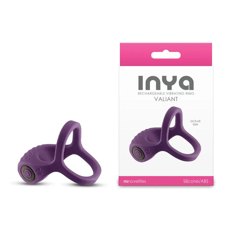 INYA Valiant - Berry - USB Rechargeable Vibrating Cock Ring - Take A Peek