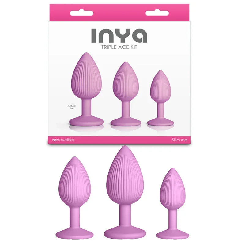 INYA Triple Ace Kit - Blush - Butt Plugs - Set of 3 Sizes - Take A Peek