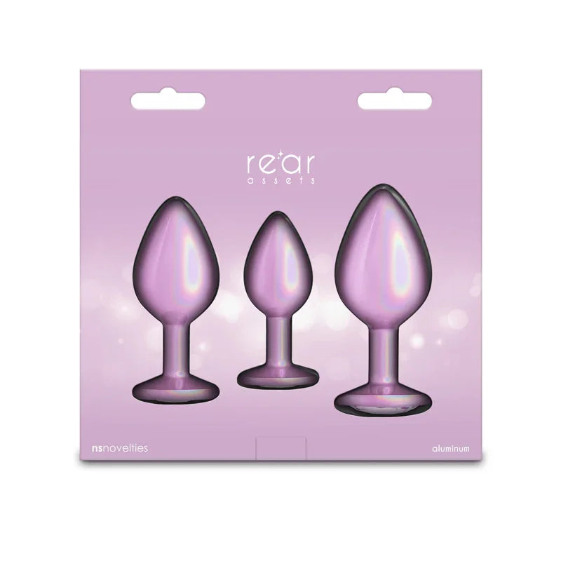 Rear Assets Trainer Kit - Iridescent Pink - Iridescent Pink Metallic Butt Plugs - Set of 3 Sizes