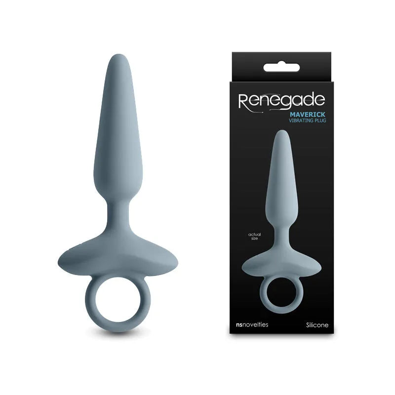 Renegade Maverick - Grey - Grey 15 cm USB Rechargeable Vibrating Butt Plug - Take A Peek