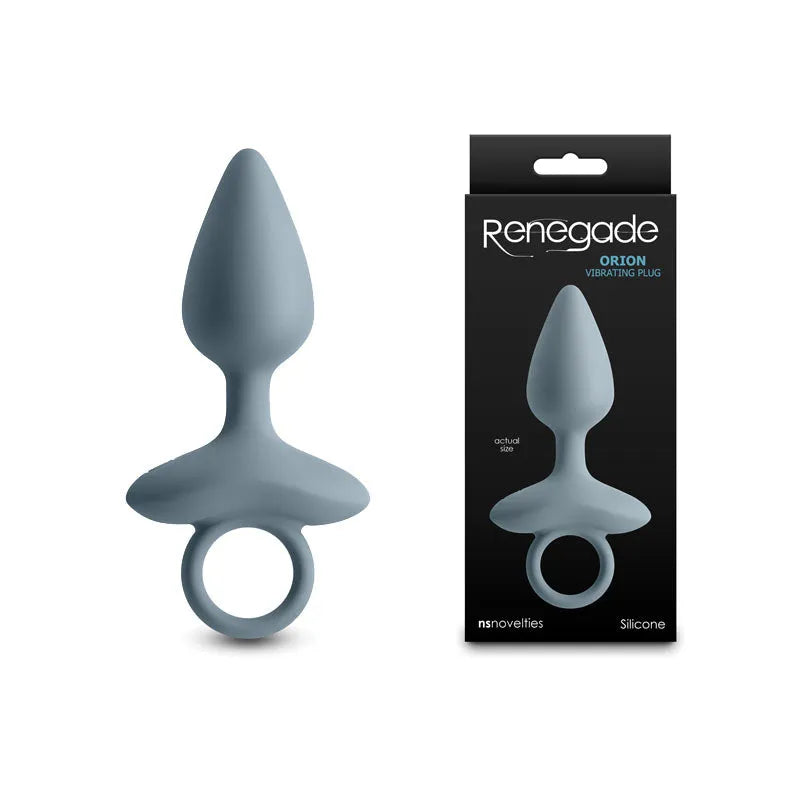 Renegade Orion - Grey - Grey 13 cm USB Rechargeable Vibrating Butt Plug - Take A Peek