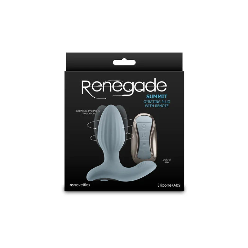Renegade Summit - Grey - Grey 10.2 cm USB Rechargeable Vibrating Butt Plug with Remote - Take A Peek