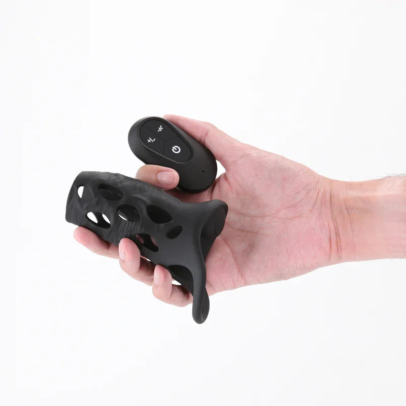 Renegade Edge - Black - Black USB Rechargeable Vibrating Penis Sleeve with Wireless Remote