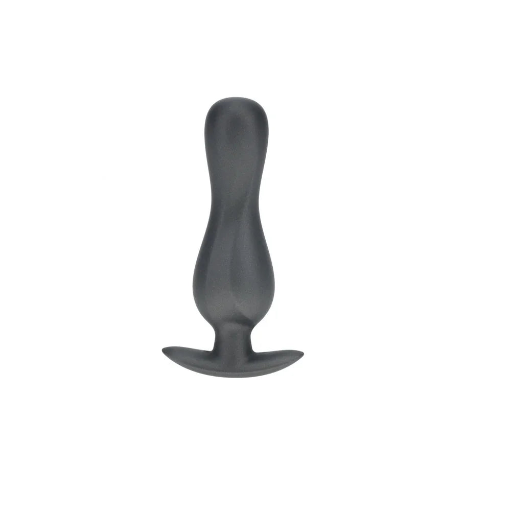 OUCH! Curvy Anal Plug - Gun Metal - Gun Metal Grey 11.7 cm Butt Plug