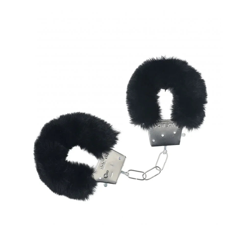 OUCH! Classic Fluffy Cuffs - Black - Black Fluffy Restraints