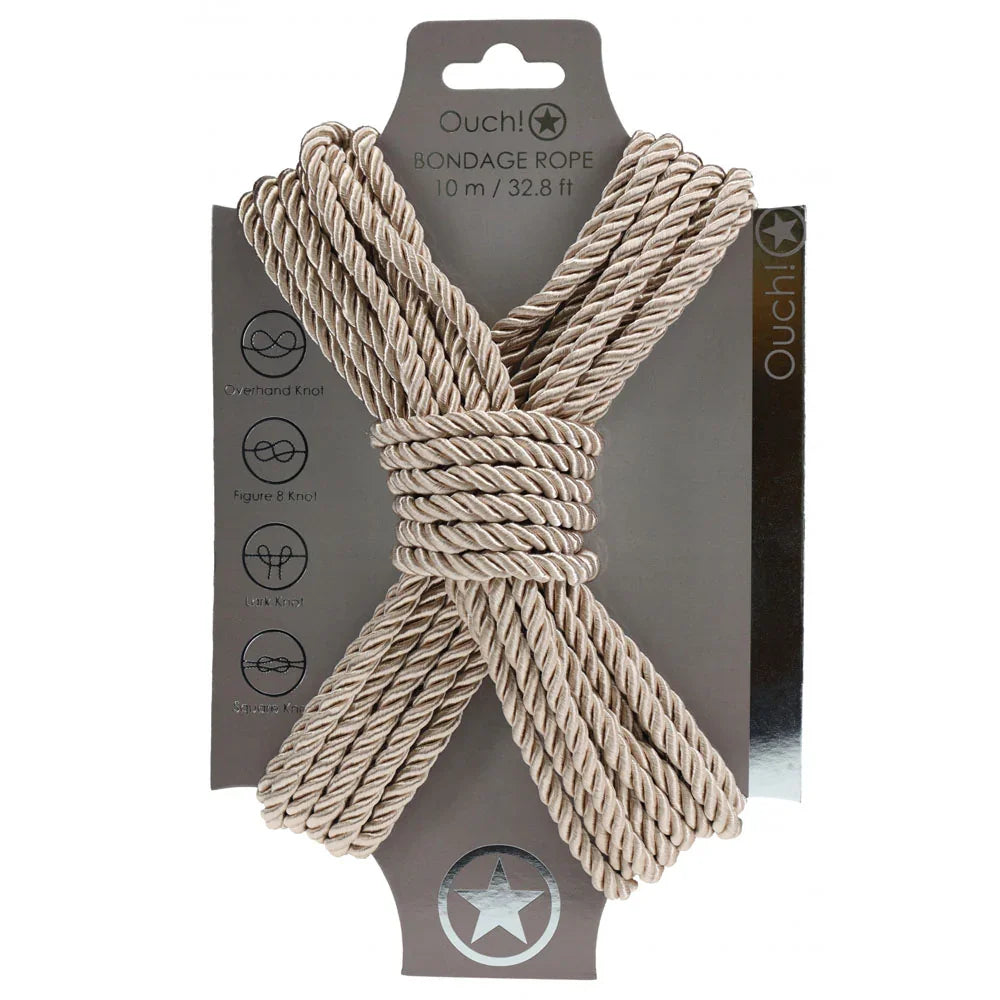 OUCH! Bondage Rope - 10 M - Gold - Gold Nylon Bondage Rope - 10 metre Length - Take A Peek