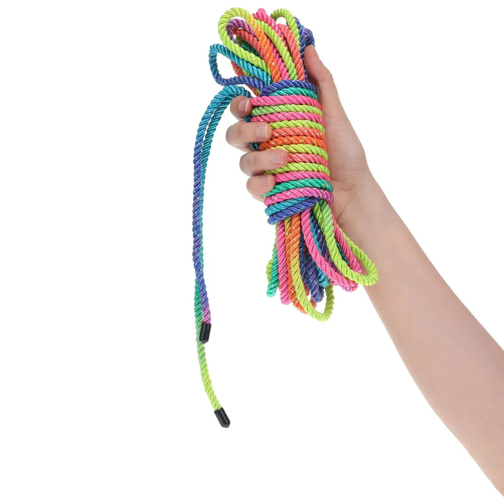 OUCH! Bondage Rope - 10 M - Multicolour 2 - Multicoloured Nylon Bondage Rope - 10 metre Length - Take A Peek