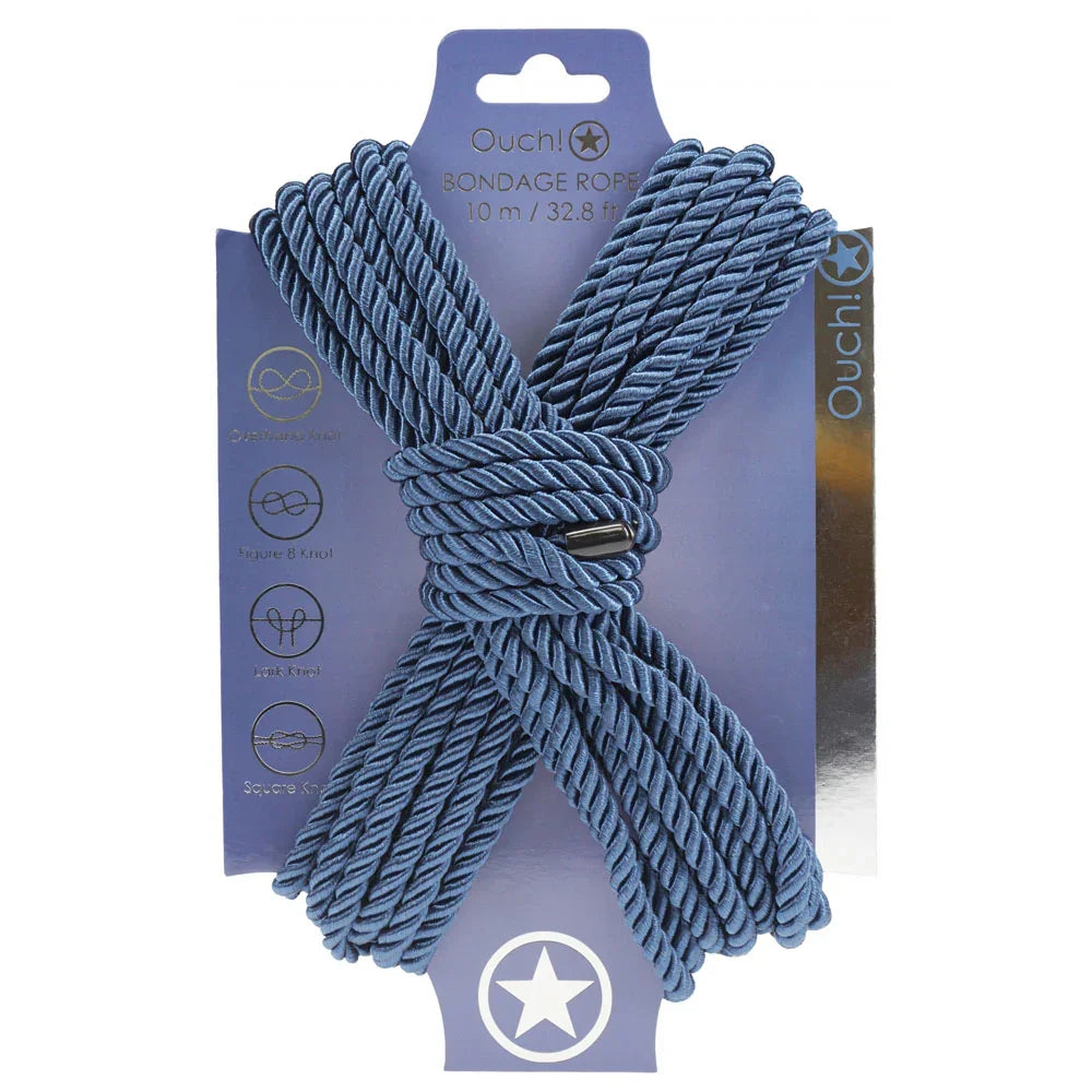 OUCH! Bondage Rope - 10 M - Navy - Navy Nylon Bondage Rope - 10 metre Length - Take A Peek