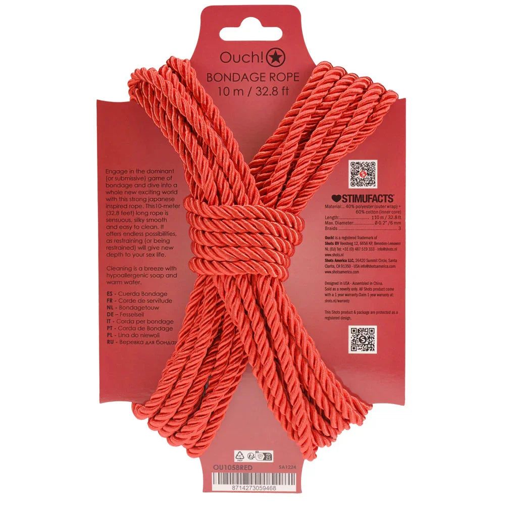 OUCH! Bondage Rope - 10 M - - Nylon Bondage Rope - 10 metre Length - Take A Peek