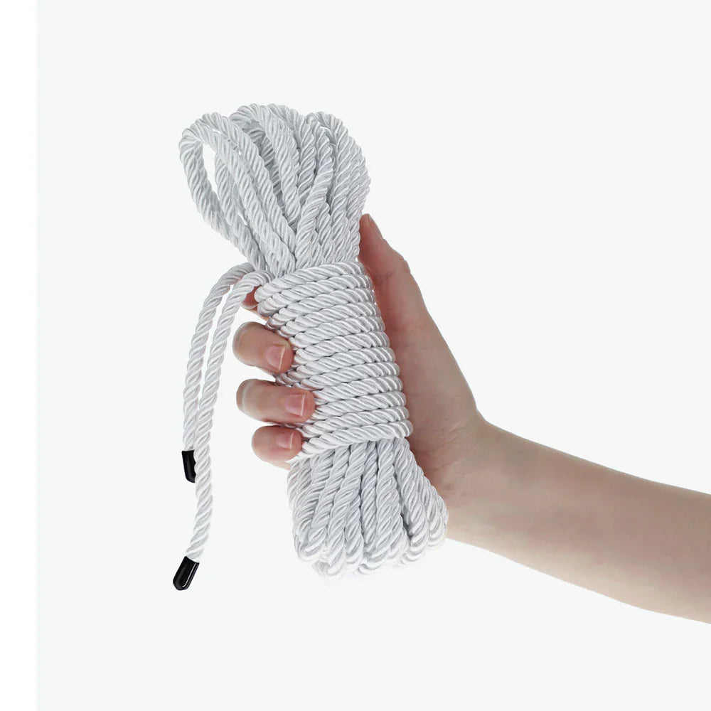 OUCH! Bondage Rope - 10 M - Silver - Silver Nylon Bondage Rope - 10 metre Length - Take A Peek