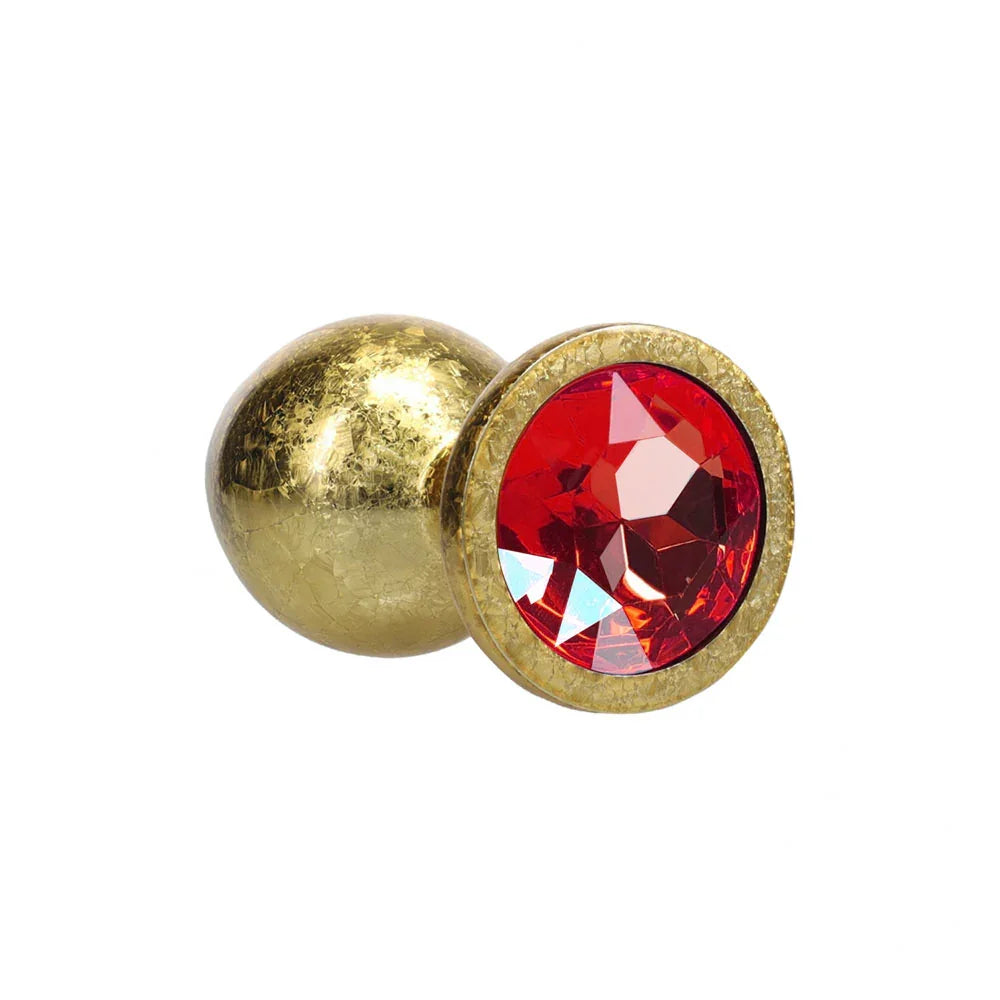 OUCH! Milan Collection - Metal Anal Plug Set - Gold - Gold Butt Plugs with Gem Bases - Set of 3 Sizes - Take A Peek