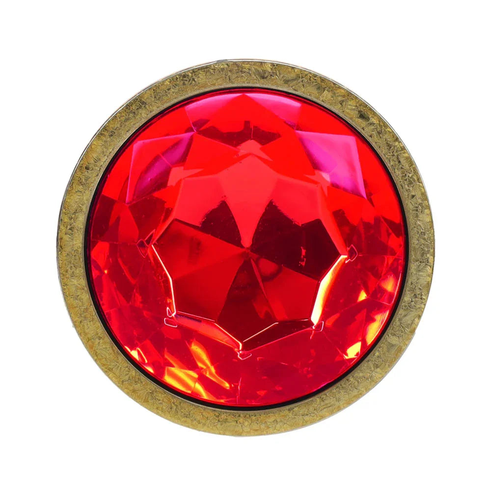 OUCH! Milan Collection - Metal Anal Plug Set - Gold - Gold Butt Plugs with Gem Bases - Set of 3 Sizes - Take A Peek