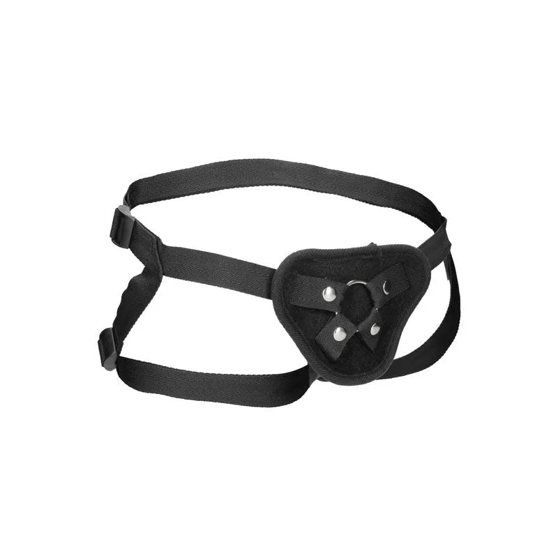 OUCH! Velvet & Velcro Adjustable Harness with O-Ring - Strap-On Harness (No Probe Included) - Take A Peek