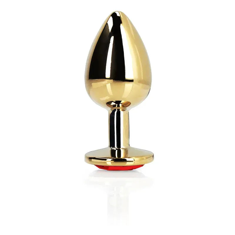 OUCH! Heart Gem Gold Butt Plug - Large - Take A Peek