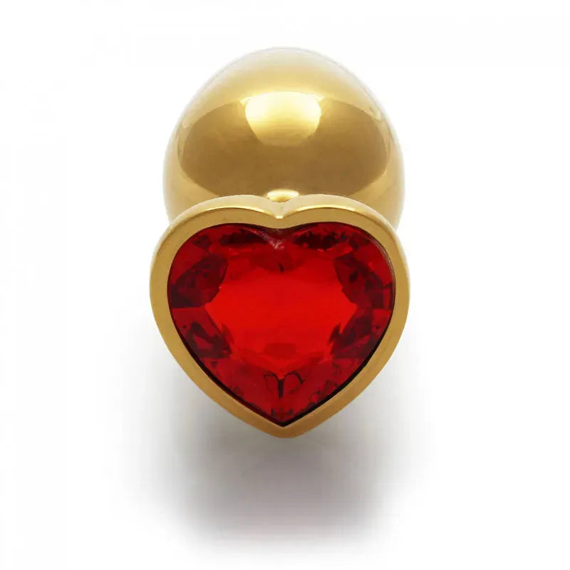 OUCH! Heart Gem Gold Butt Plug - Large - Take A Peek