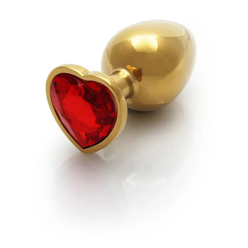 OUCH! Heart Gem Gold Butt Plug - Large - Take A Peek