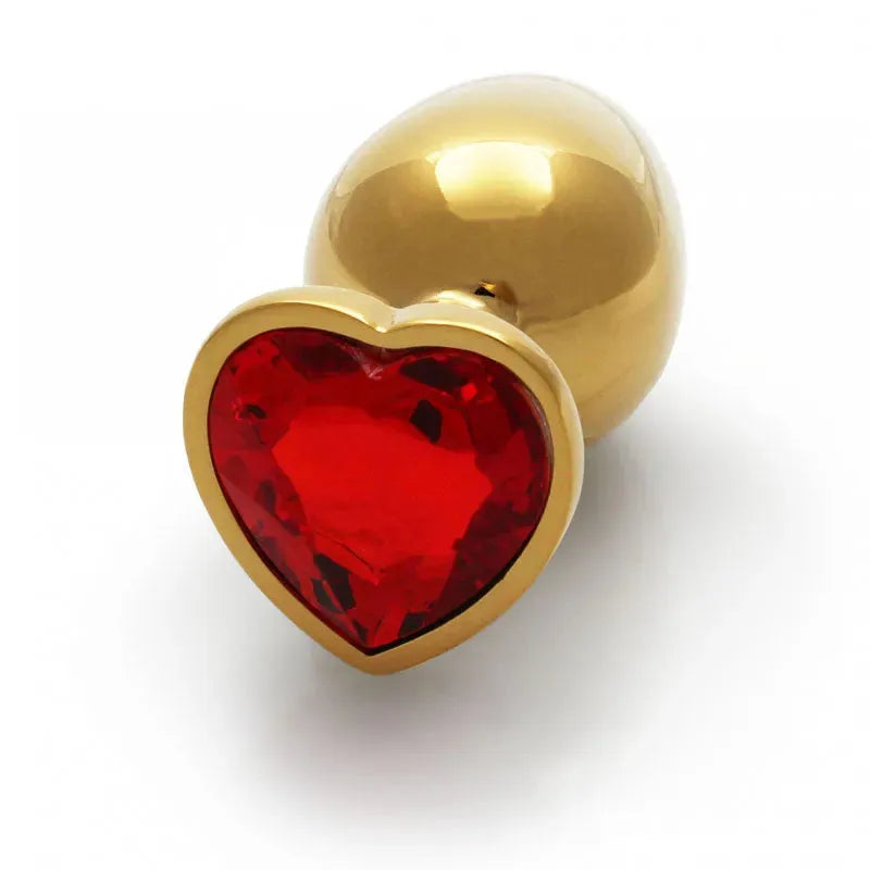 OUCH! Heart Gem Gold Butt Plug - Large - Take A Peek