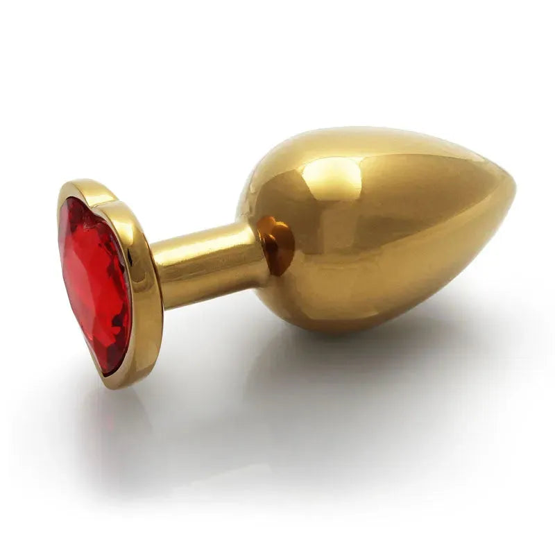 OUCH! Heart Gem Gold Butt Plug - Large - Take A Peek