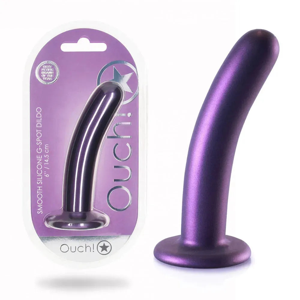 OUCH! Smooth Silicone G-Spot Dildo - 6'' / 14.5 cm - Take A Peek