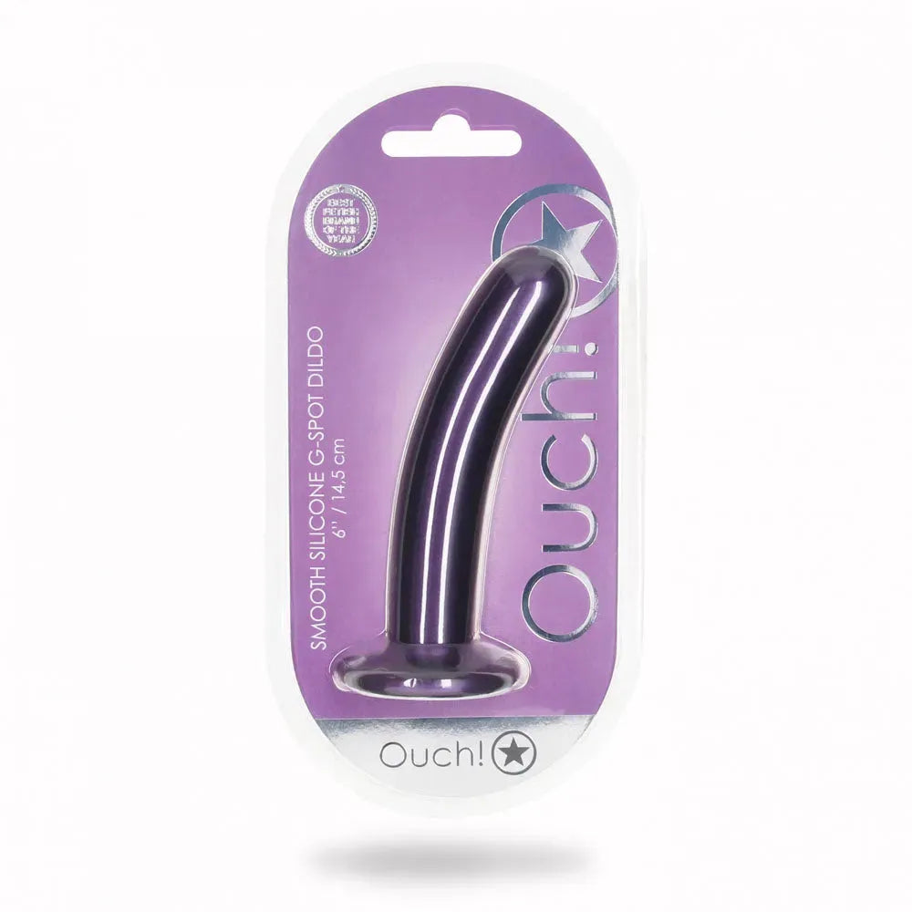 OUCH! Smooth Silicone G-Spot Dildo - 6'' / 14.5 cm - Take A Peek