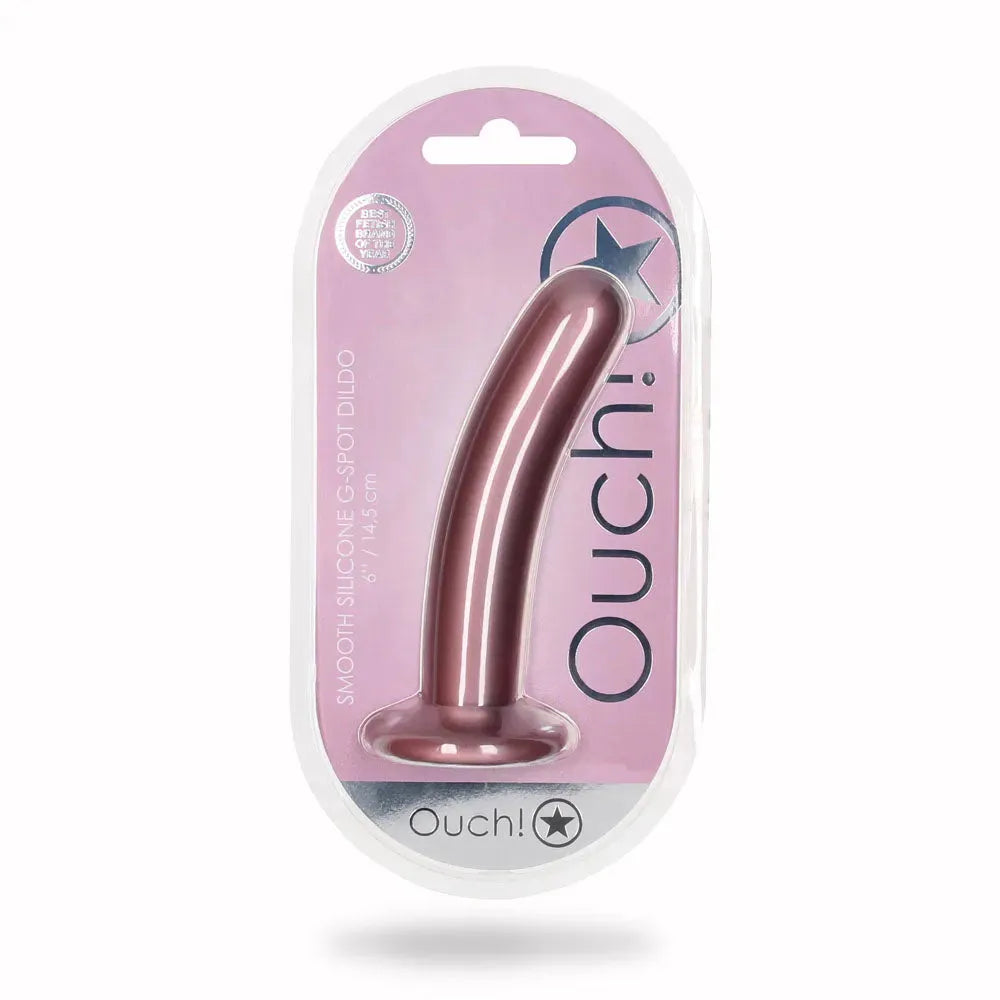 OUCH! Smooth Silicone G-Spot Dildo - 6'' / 14.5 cm - Take A Peek