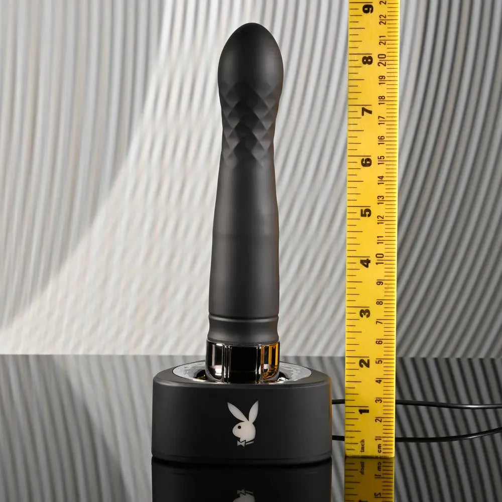 Playboy Pleasure PLEASURE ZONE - 21.4 cm Rechargeable Vibrator with USB Charging Dock - Take A Peek
